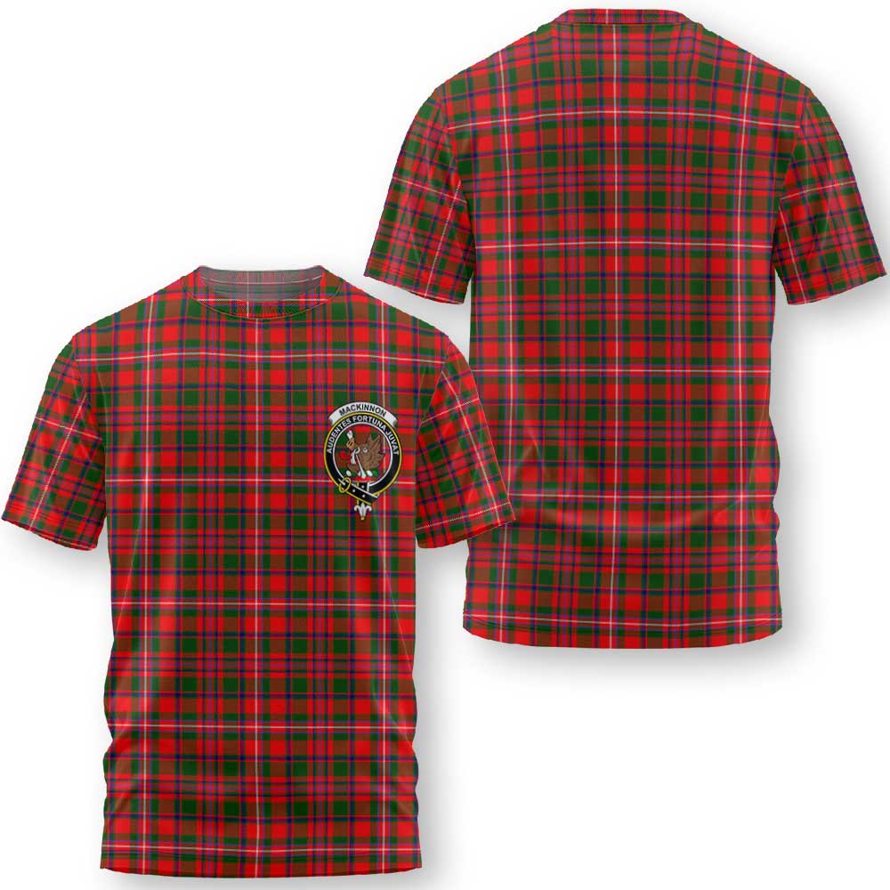 Clan Mackinnon Tartan Men T Shirt Crest And Plaid Basic Style