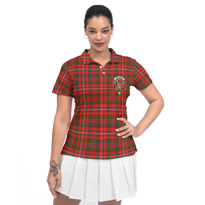 Clan Mackinnon Tartan Women Polo Shirt Crest And Plaid Basic Style