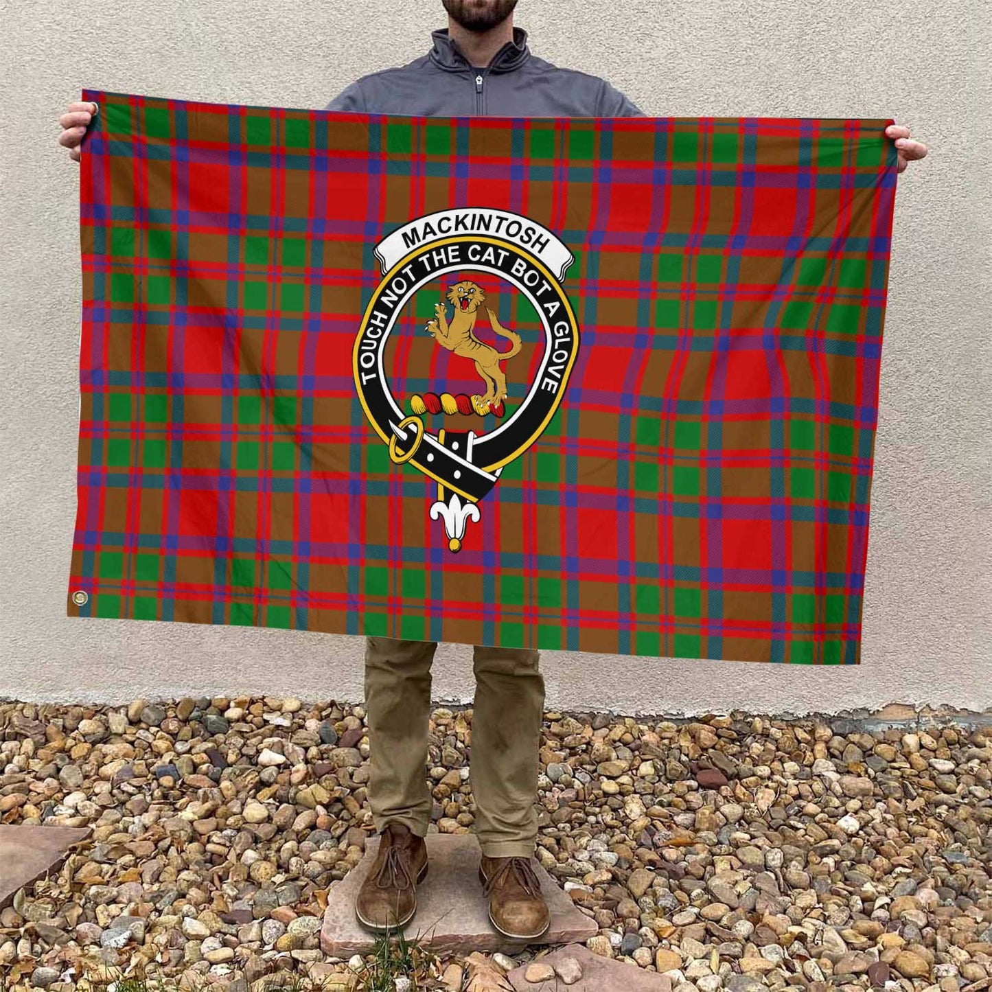 Clan Mackintosh Tartan Flag Crest And Plaid Basic Style