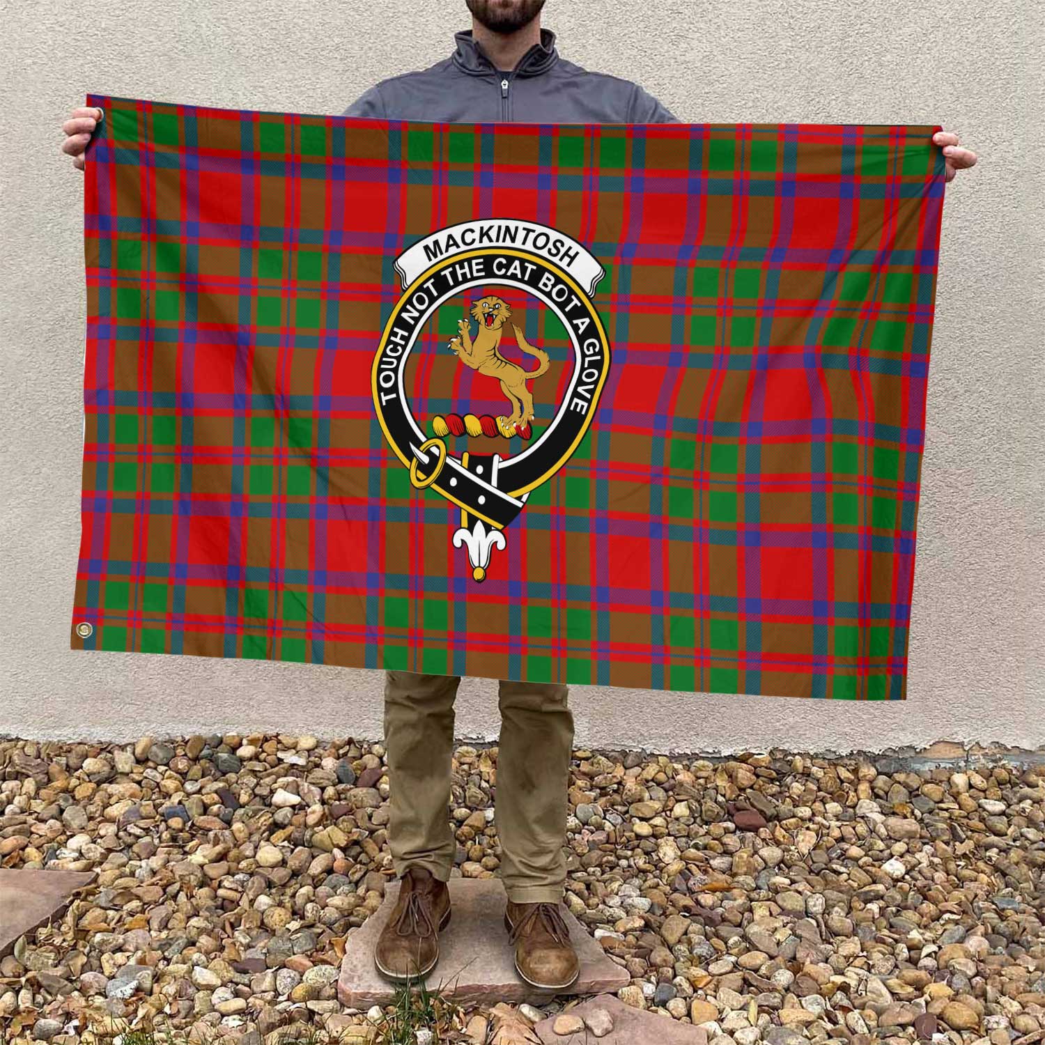 Clan Mackintosh Tartan Flag Crest And Plaid Basic Style