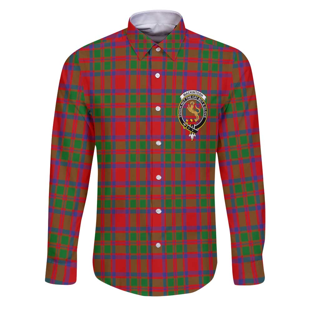 Clan Mackintosh Tartan Long Sleeve Button Shirt Crest And Plaid Basic Style