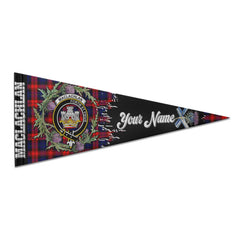 Clan Maclachlan Tartan Felt Pennant Crest And Plaid Basic Style