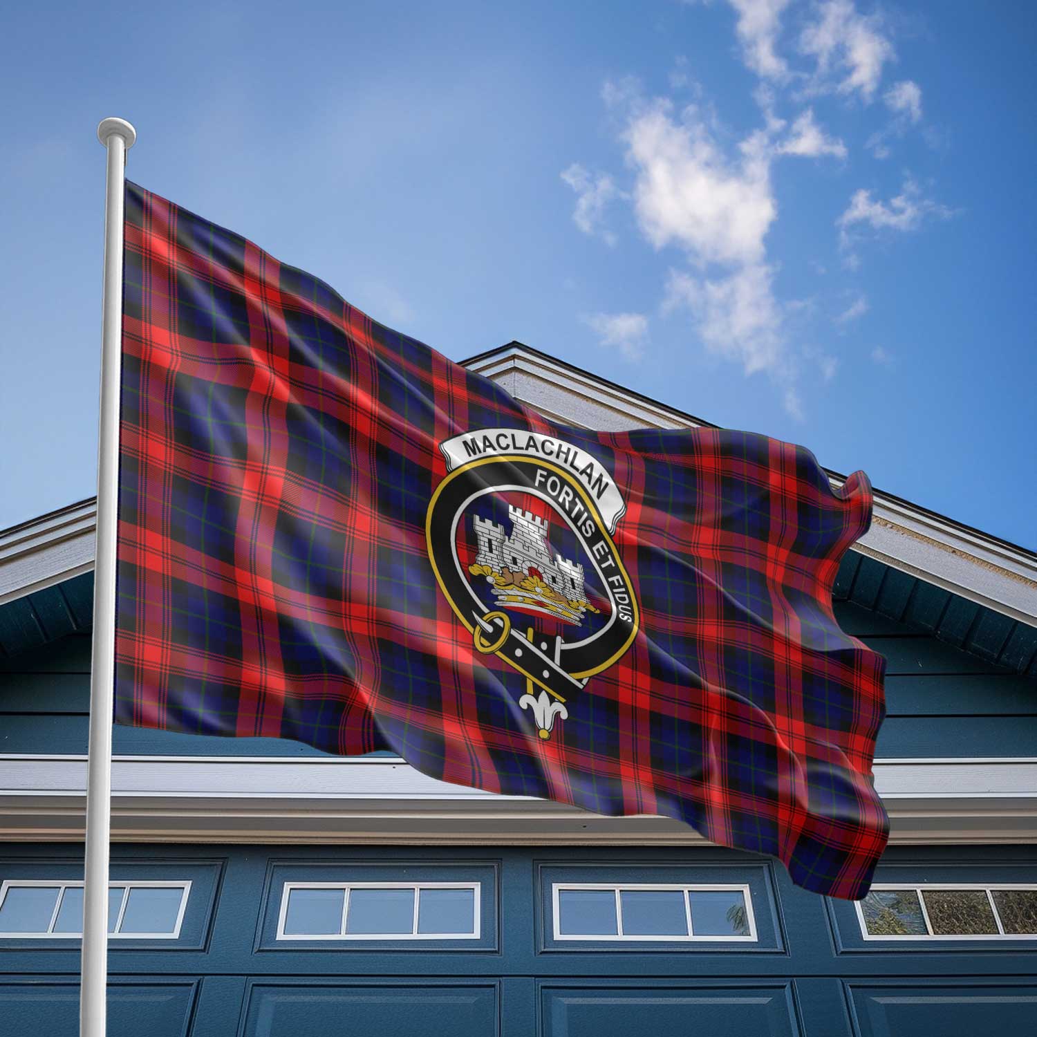 Clan Maclachlan Tartan Flag Crest And Plaid Basic Style