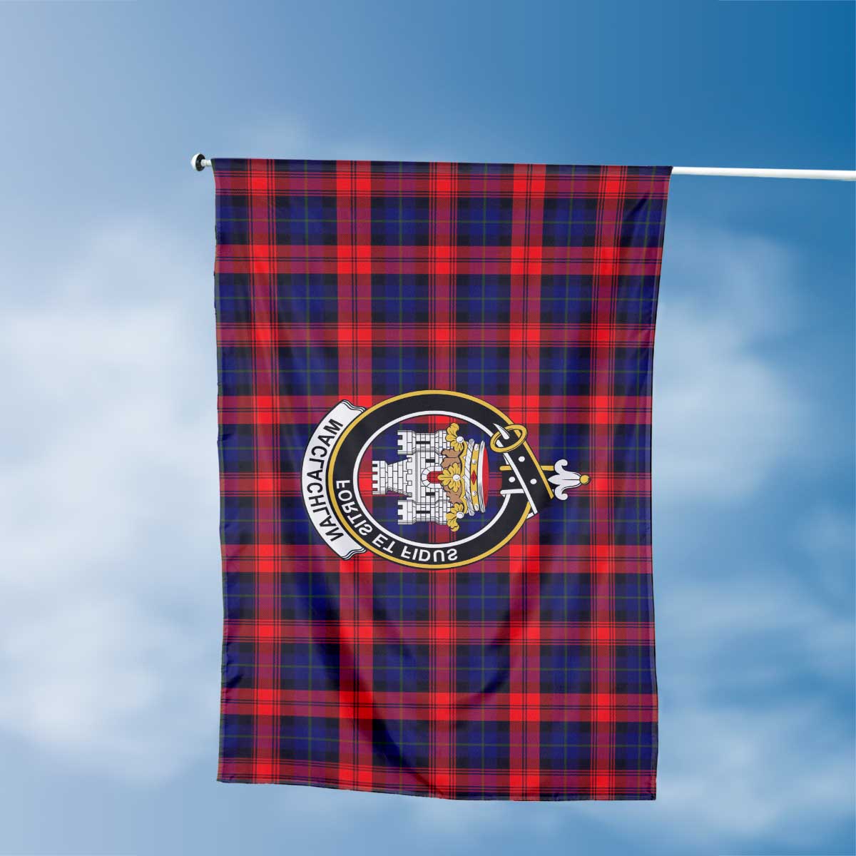 Clan Maclachlan Tartan Flag Crest And Plaid Basic Style