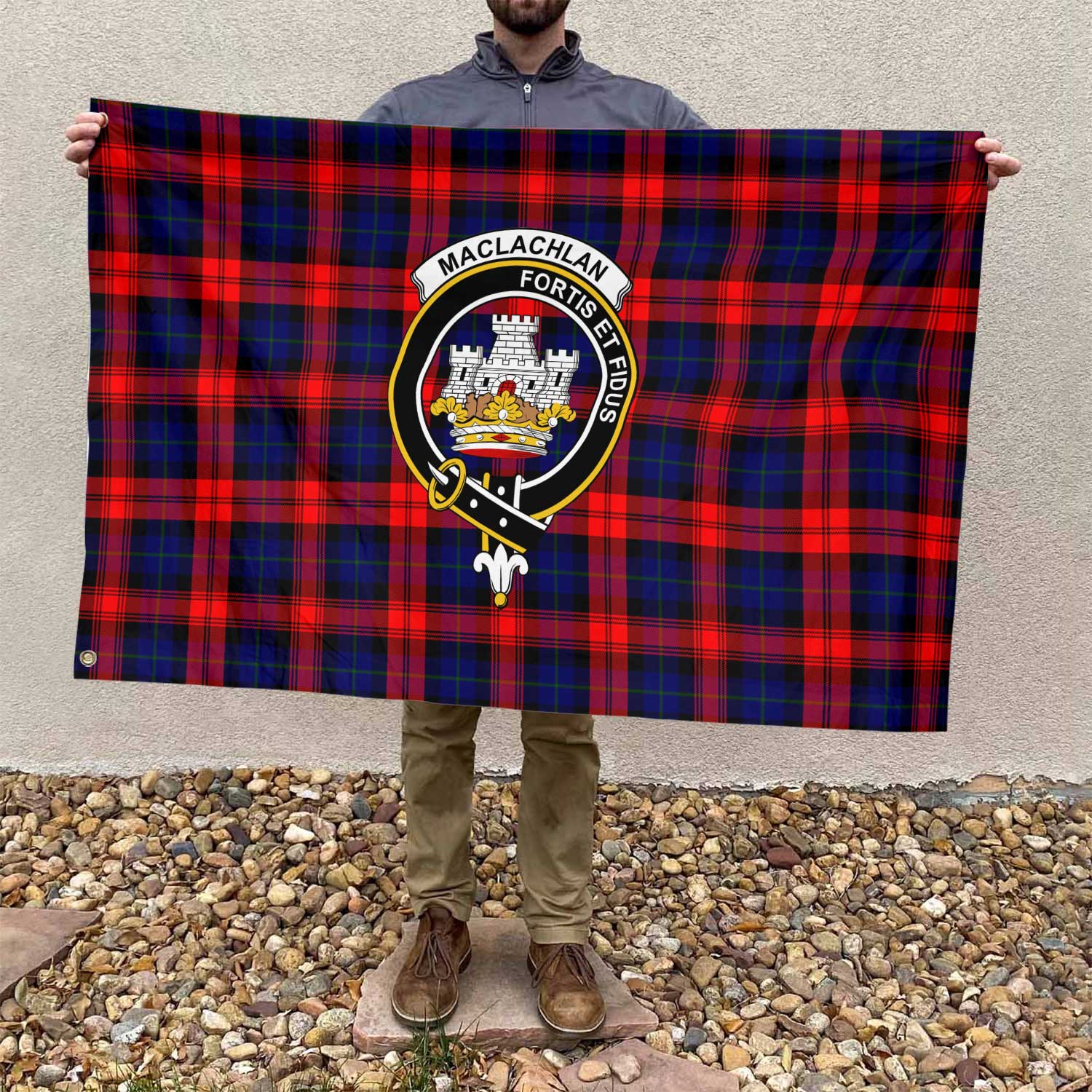 Clan Maclachlan Tartan Flag Crest And Plaid Basic Style