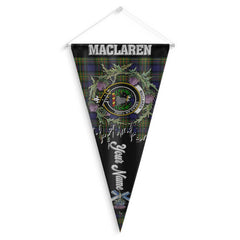 Clan Maclaren Tartan Felt Pennant Crest And Plaid Basic Style