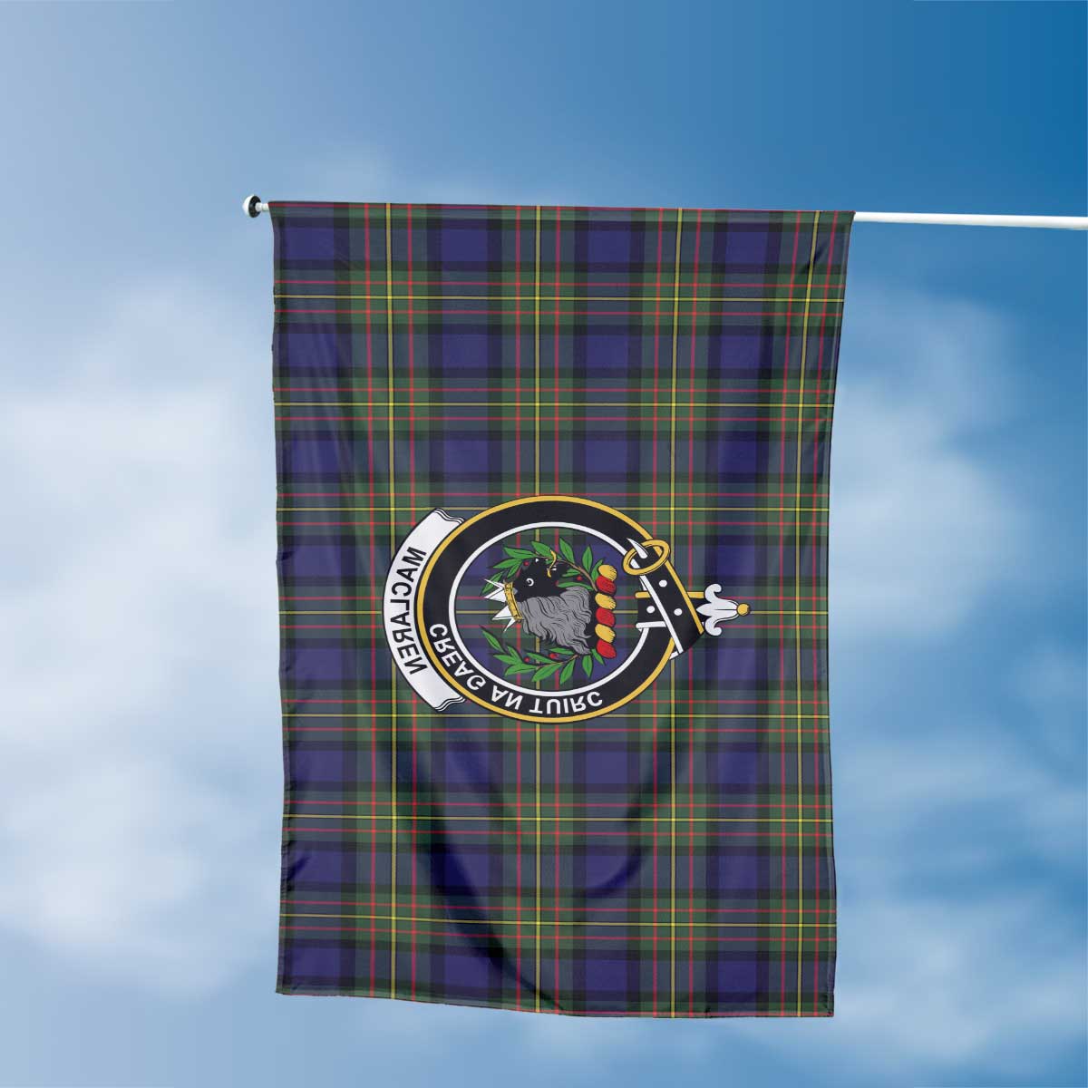 Clan Maclaren Tartan Flag Crest And Plaid Basic Style