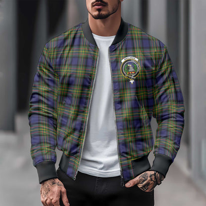 Clan Maclaren Tartan Men Bomber Jacket Crest And Plaid Basic Style