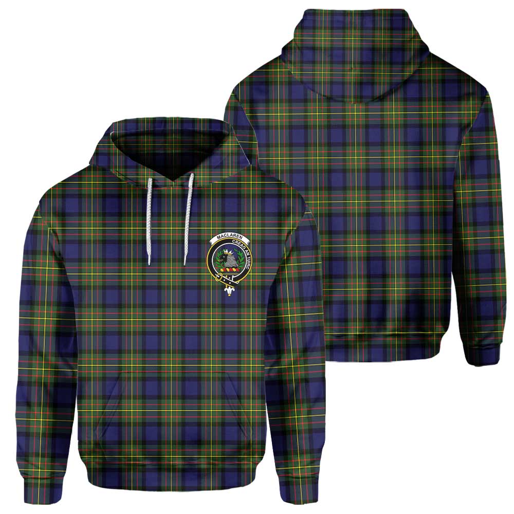 Clan Maclaren Tartan Men Hoodie Crest And Plaid Basic Style