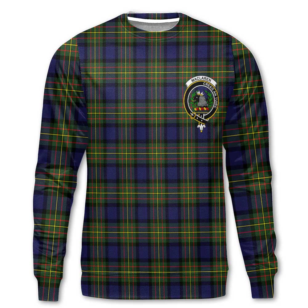 Clan Maclaren Tartan Men Sweatshirt Crest And Plaid Basic Style