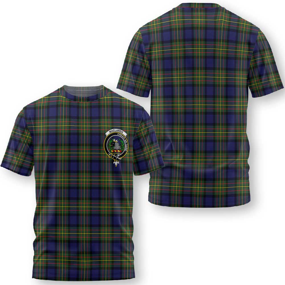 Clan Maclaren Tartan Men T Shirt Crest And Plaid Basic Style