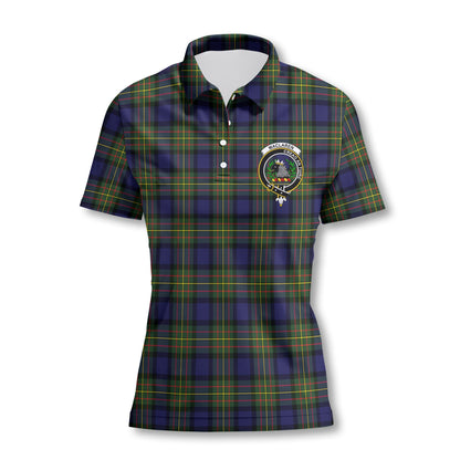 Clan Maclaren Tartan Women Polo Shirt Crest And Plaid Basic Style