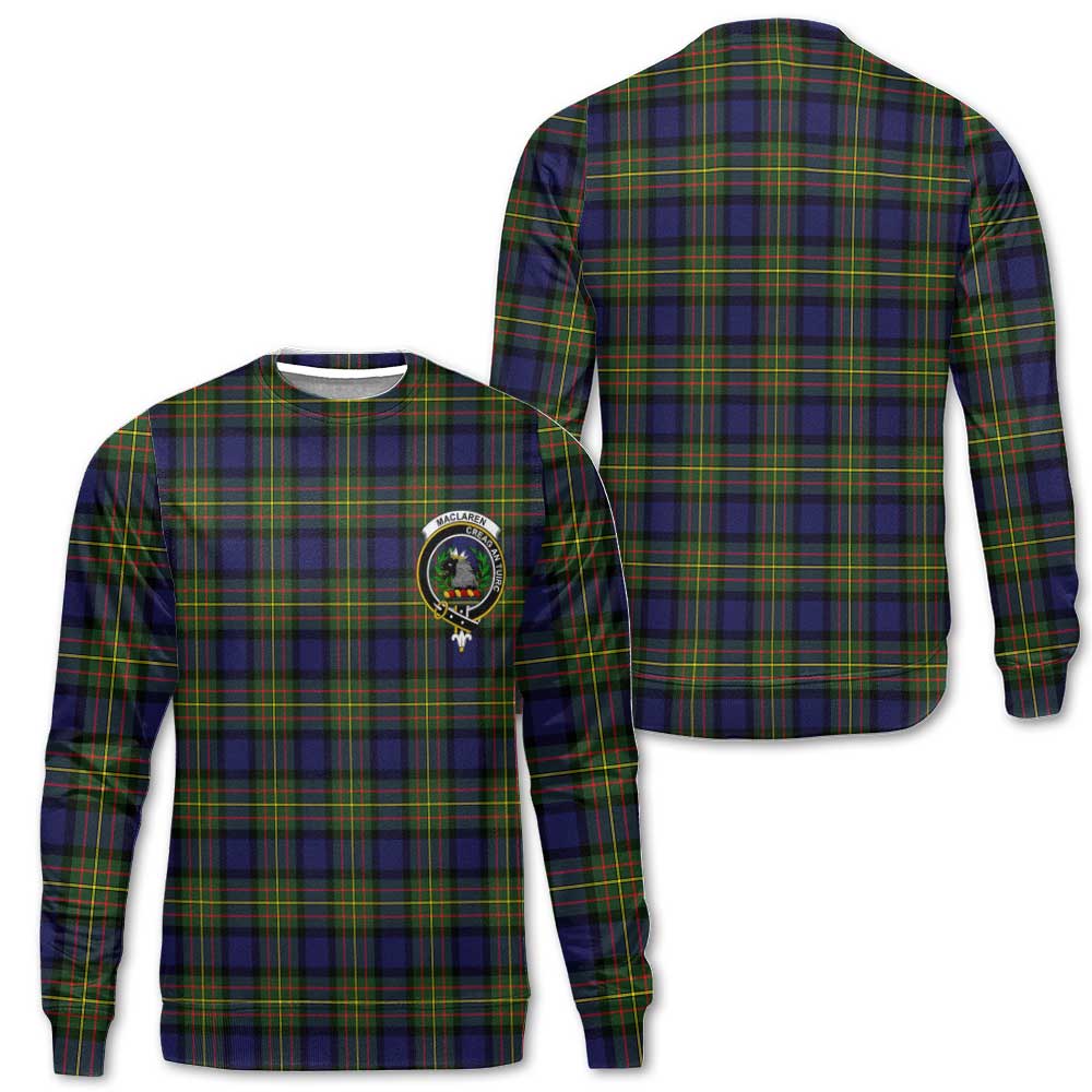 Clan Maclaren Tartan Women Sweatshirt Crest And Plaid Basic Style