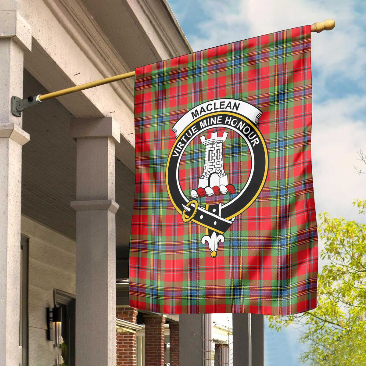 Clan Maclean Tartan Garden Flag Crest And Plaid Basic Style