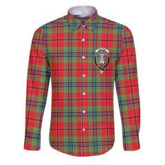 Clan Maclean Tartan Long Sleeve Button Shirt Crest And Plaid Basic Style