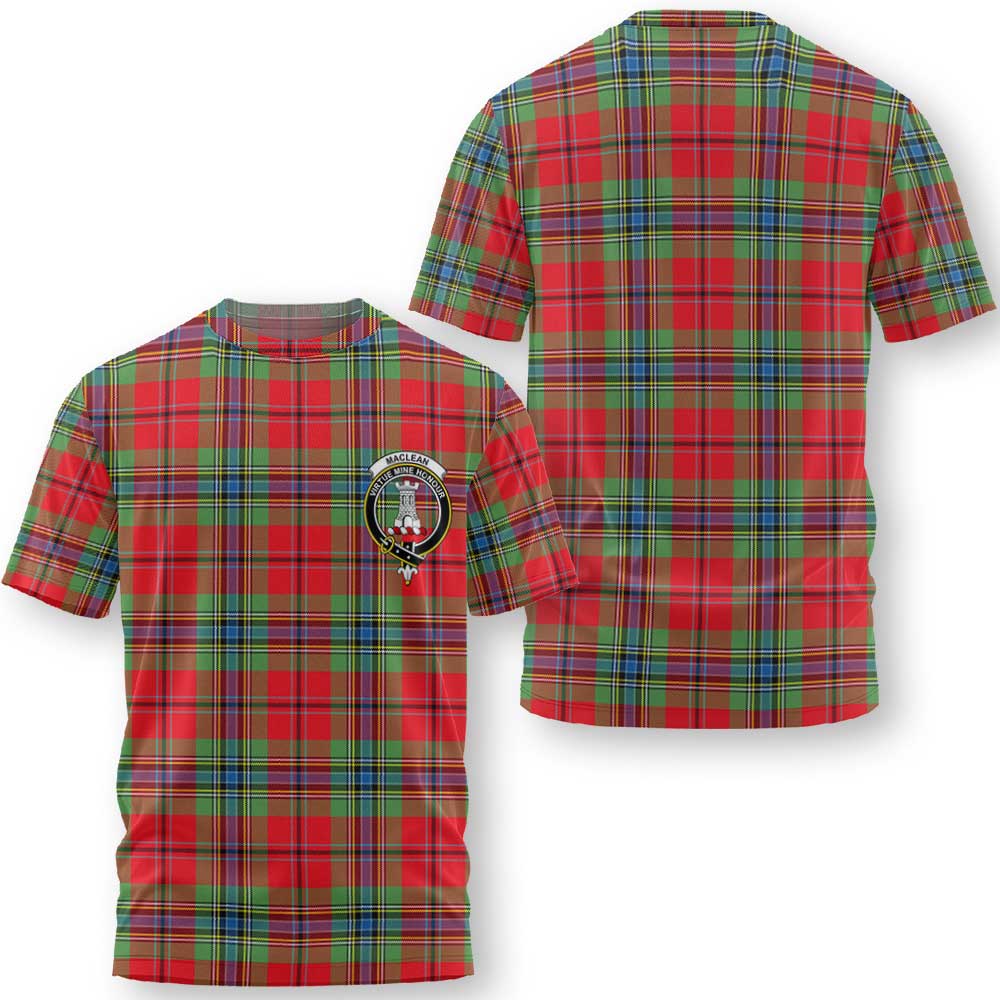 Clan Maclean Tartan Men T Shirt Crest And Plaid Basic Style