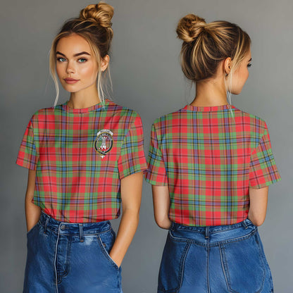 Clan Maclean Tartan Women T Shirt Crest And Plaid Basic Style