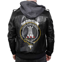 Clan Maclean Tartan Zip Leather Jacket Crest And Plaid Basic Style