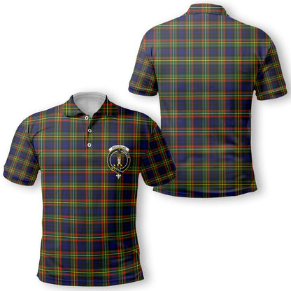 Clan Maclellan Tartan Golf Men Polo Shirt Crest And Plaid Basic Style