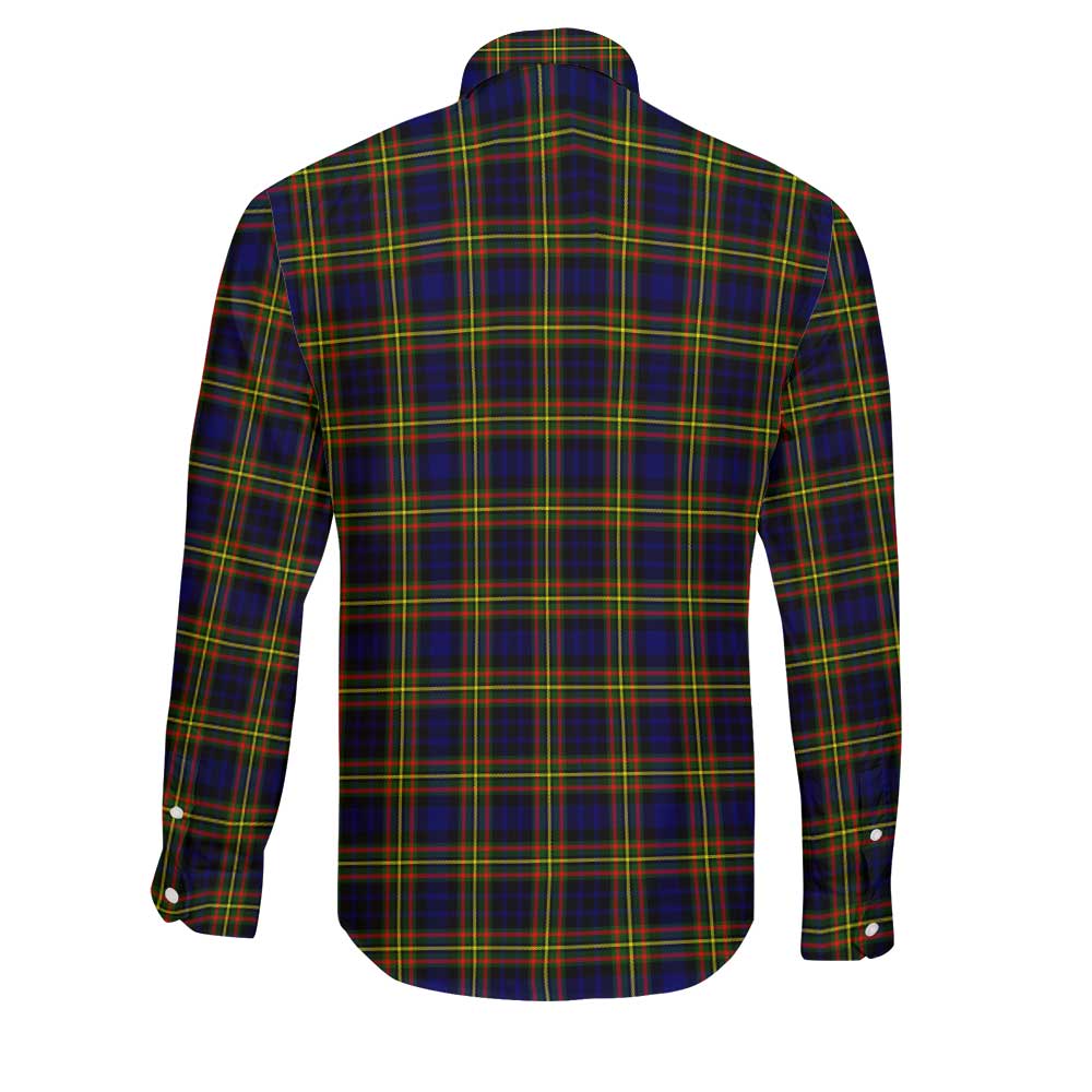 Clan Maclellan Tartan Long Sleeve Button Shirt Crest And Plaid Basic Style