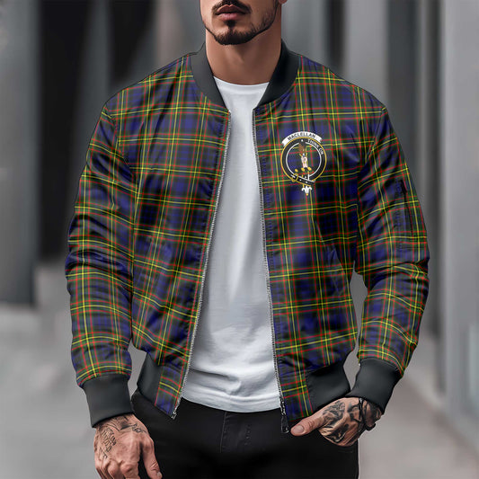 Clan Maclellan Tartan Men Bomber Jacket Crest And Plaid Basic Style