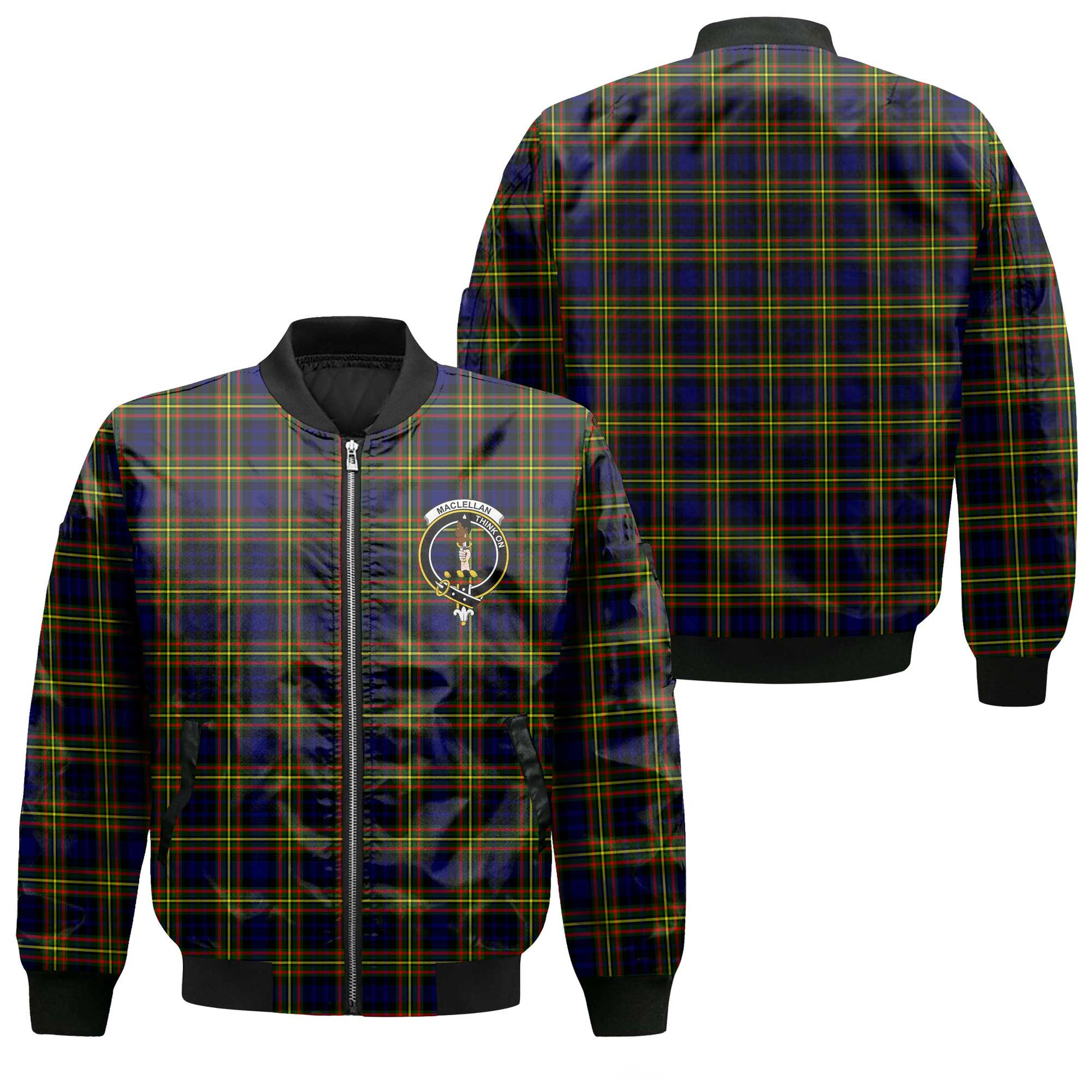 Clan Maclellan Tartan Men Bomber Jacket Crest And Plaid Basic Style