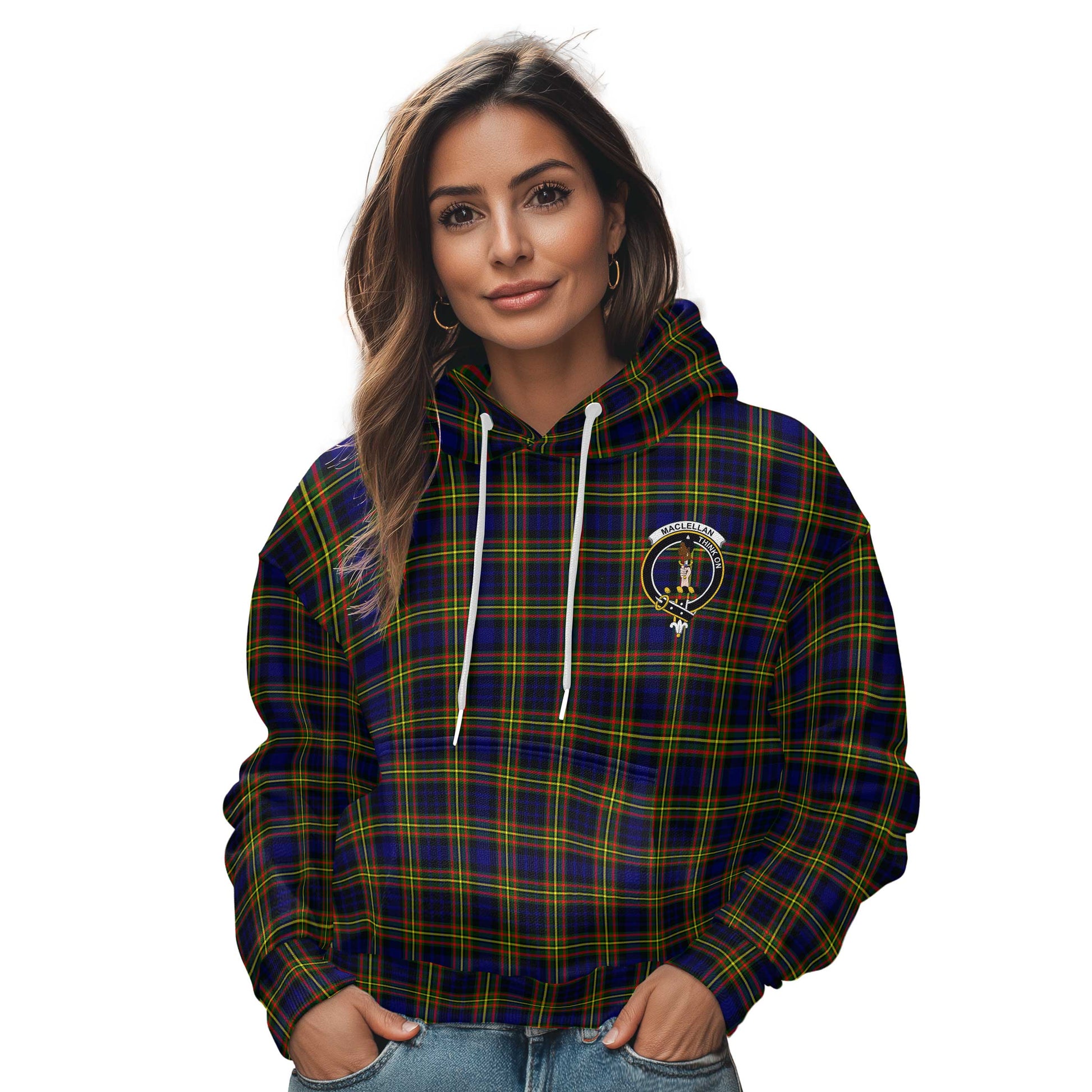 Clan Maclellan Tartan Women Hoodie Crest And Plaid Basic Style