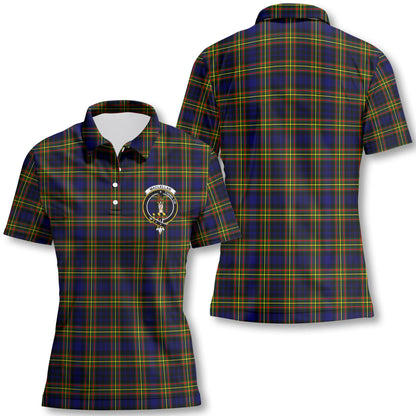 Clan Maclellan Tartan Women Polo Shirt Crest And Plaid Basic Style