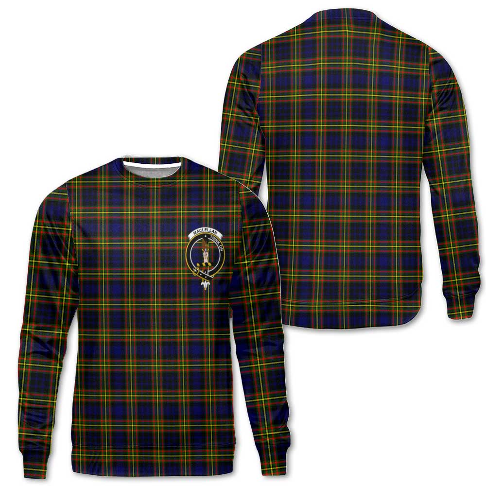 Clan Maclellan Tartan Women Sweatshirt Crest And Plaid Basic Style