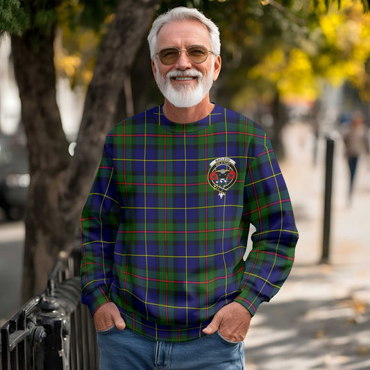 Clan Macleod Tartan Men Sweatshirt Crest And Plaid Basic Style