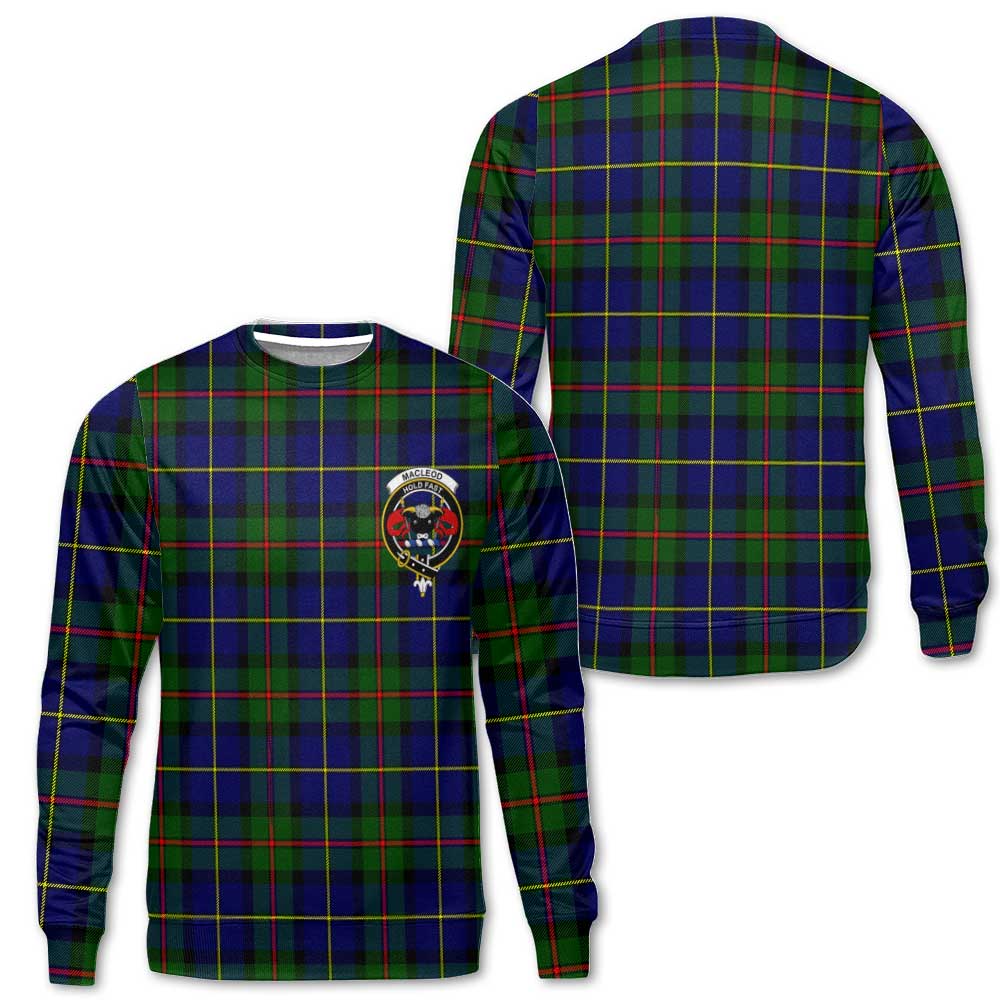 Clan Macleod Tartan Men Sweatshirt Crest And Plaid Basic Style