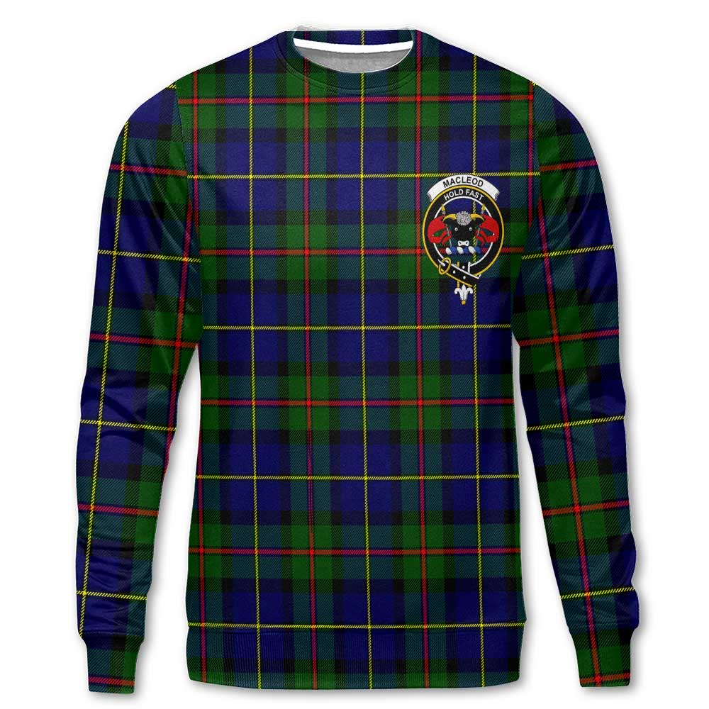 Clan Macleod Tartan Men Sweatshirt Crest And Plaid Basic Style