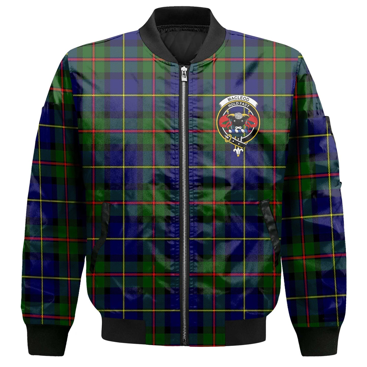 Clan Macleod Tartan Women Bomber Jacket Crest And Plaid Basic Style