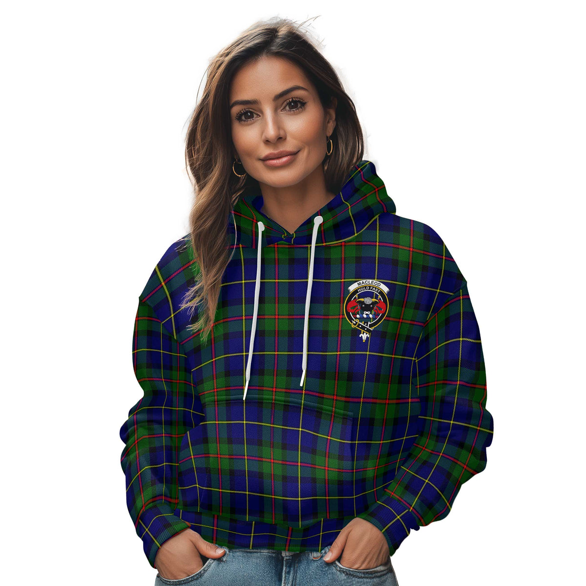 Clan Macleod Tartan Women Hoodie Crest And Plaid Basic Style