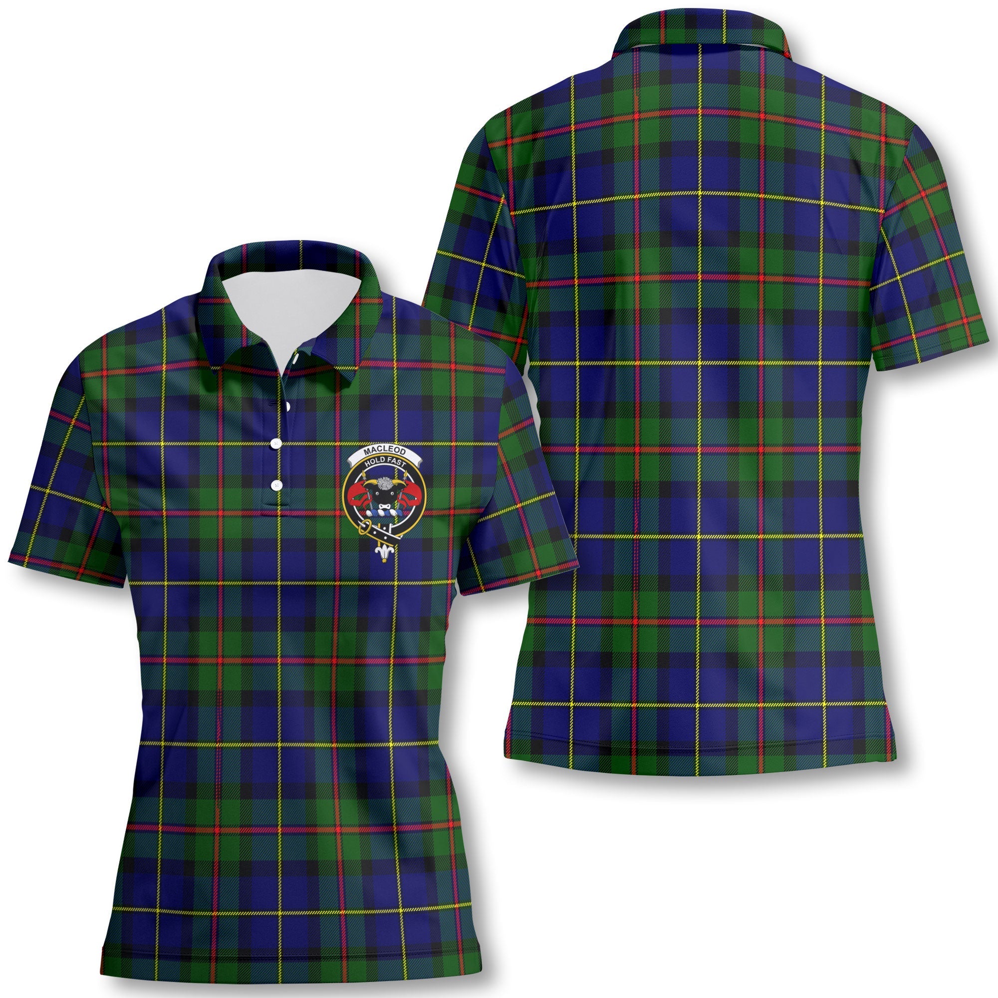Clan Macleod Tartan Women Polo Shirt Crest And Plaid Basic Style