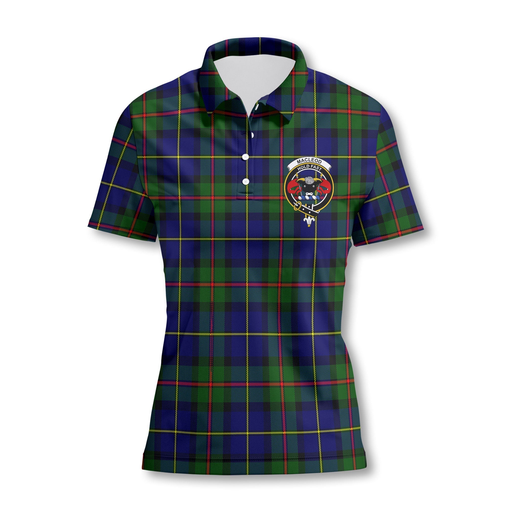 Clan Macleod Tartan Women Polo Shirt Crest And Plaid Basic Style