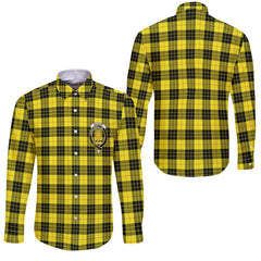 Clan Macleod Of Lewis Tartan Long Sleeve Button Shirt Crest And Plaid Basic Style