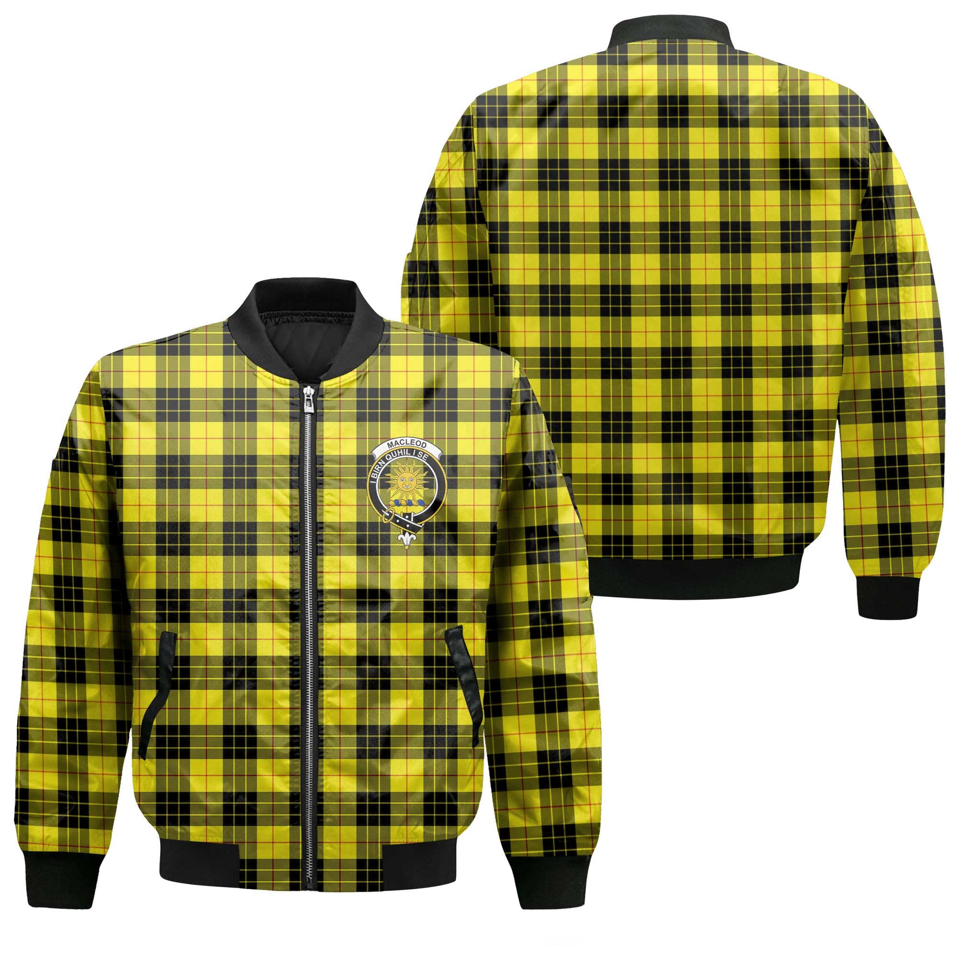 Clan Macleod Of Lewis Tartan Men Bomber Jacket Crest And Plaid Basic Style