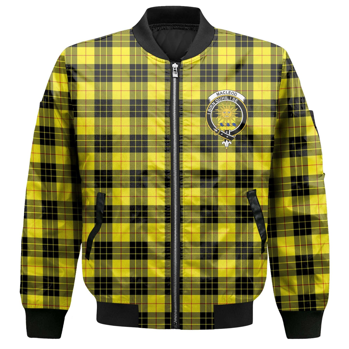 Clan Macleod Of Lewis Tartan Men Bomber Jacket Crest And Plaid Basic Style