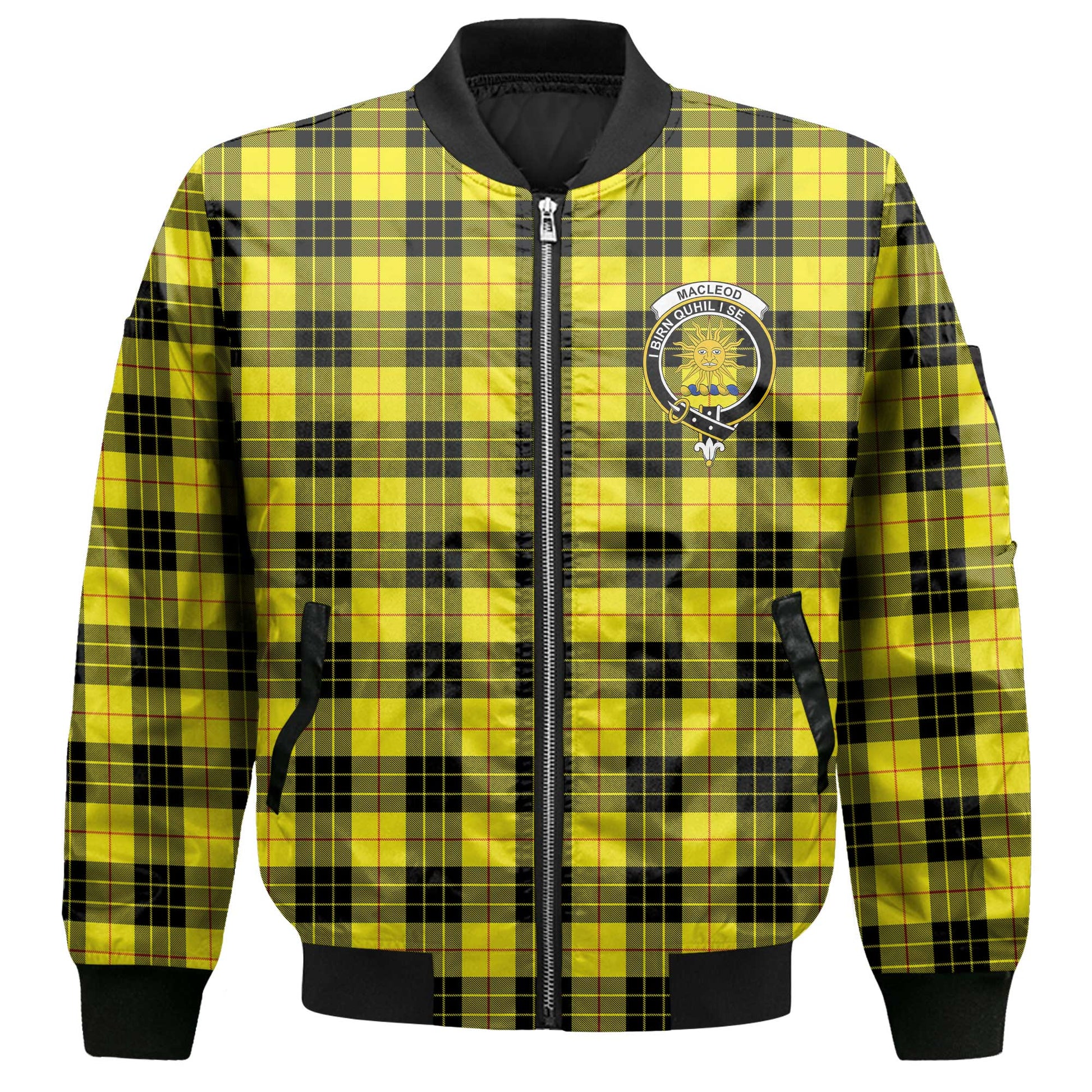 Clan Macleod Of Lewis Tartan Men Bomber Jacket Crest And Plaid Basic Style