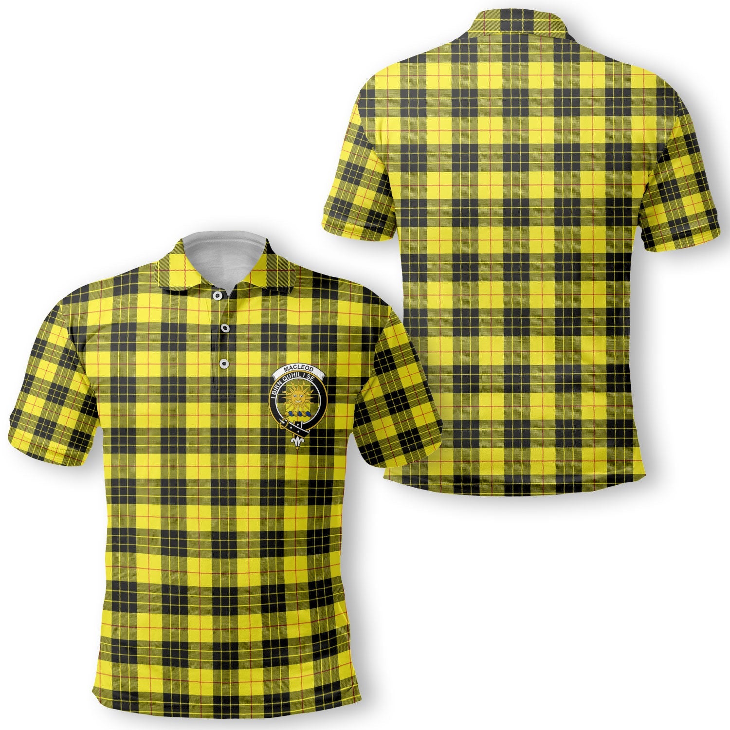 Clan Macleod Of Lewis Tartan Men Polo Shirt Crest And Plaid Basic Style