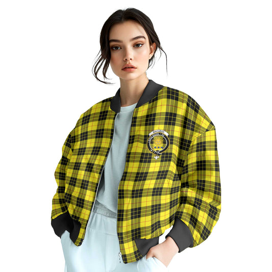 Clan Macleod Of Lewis Tartan Women Bomber Jacket Crest And Plaid Basic Style