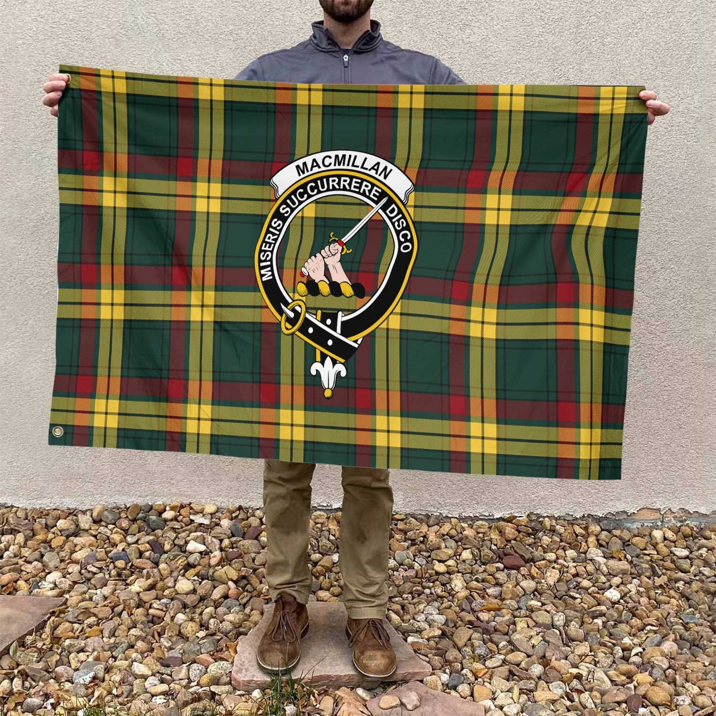 Clan Macmillan Tartan Flag Crest And Plaid Basic Style