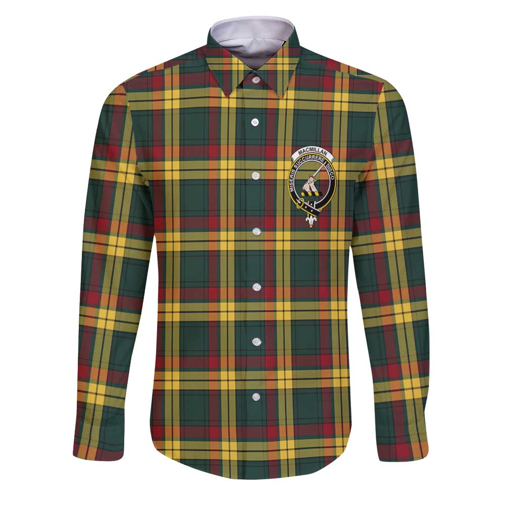 Clan Macmillan Tartan Long Sleeve Button Shirt Crest And Plaid Basic Style