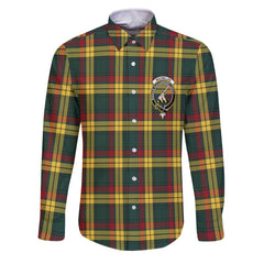 Clan Macmillan Tartan Long Sleeve Button Shirt Crest And Plaid Basic Style