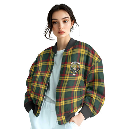 Clan Macmillan Tartan Women Bomber Jacket Crest And Plaid Basic Style