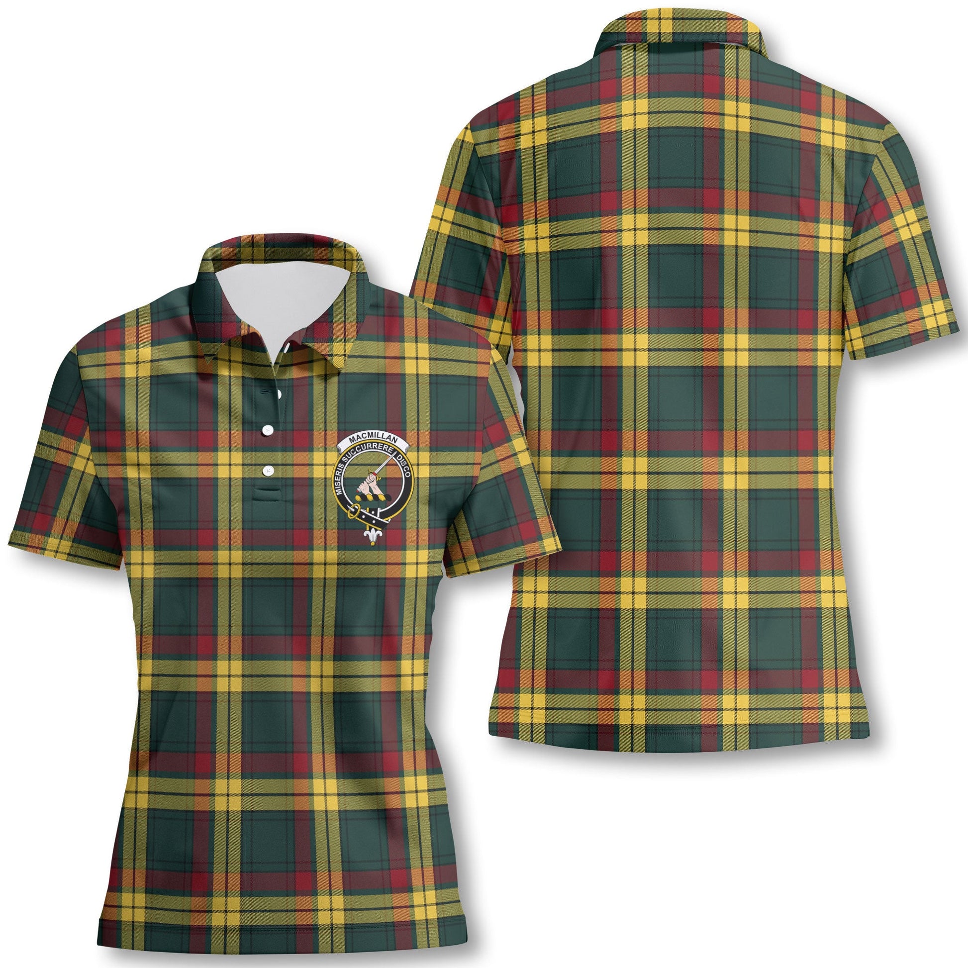 Clan Macmillan Tartan Women Polo Shirt Crest And Plaid Basic Style