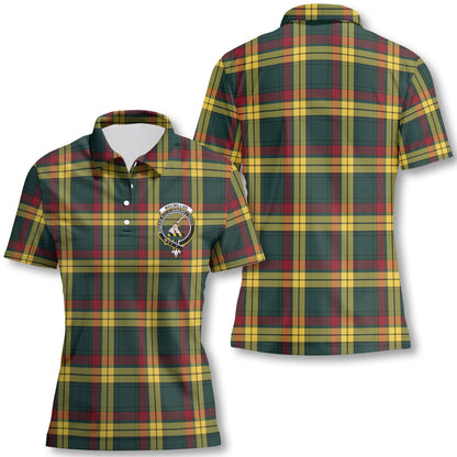 Clan Macmillan Tartan Women Polo Shirt Crest And Plaid Basic Style