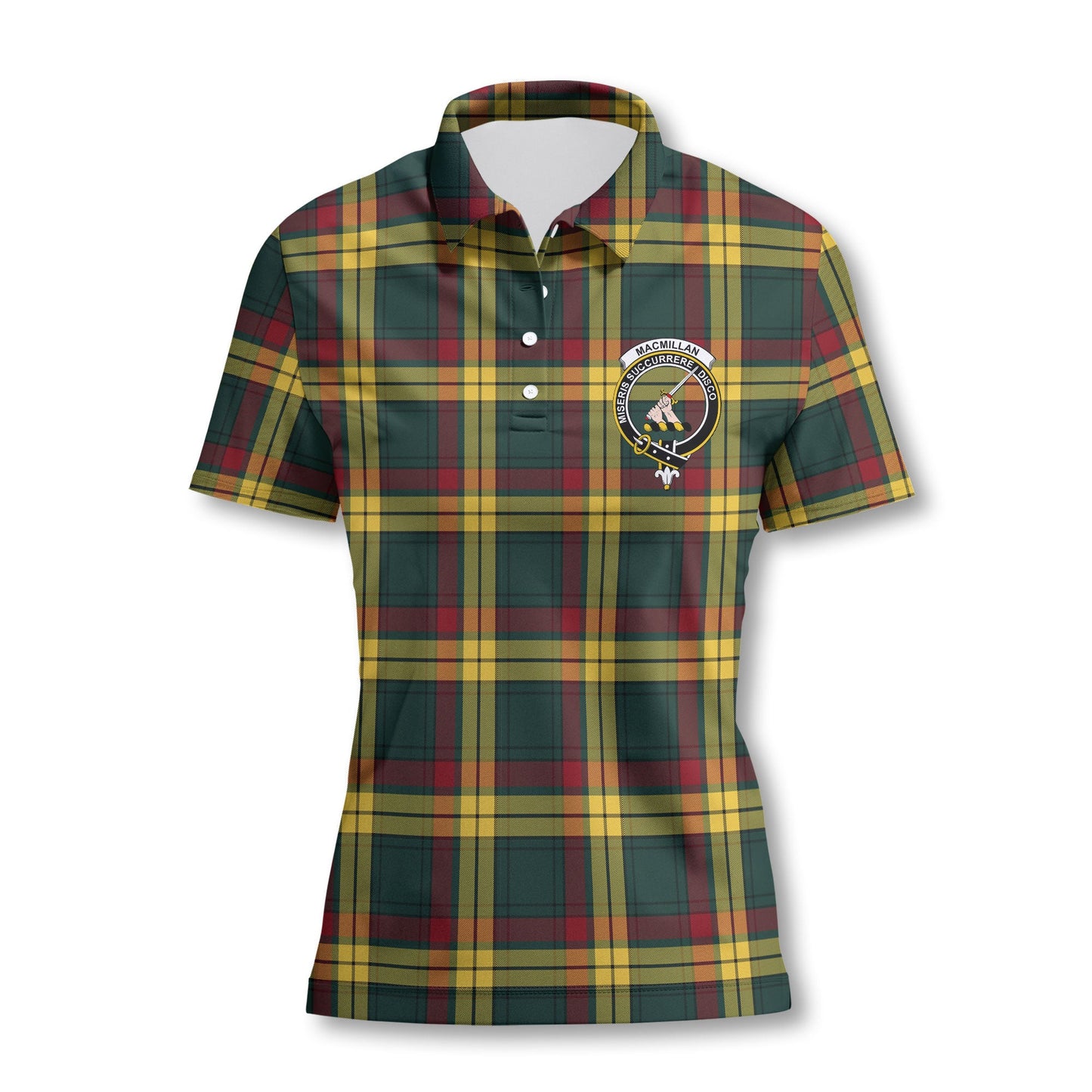 Clan Macmillan Tartan Women Polo Shirt Crest And Plaid Basic Style