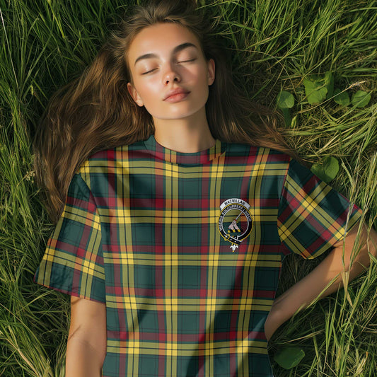 Clan Macmillan Tartan Women T Shirt Crest And Plaid Basic Style